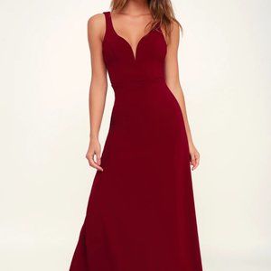 Burgundy Floor-Length Gown